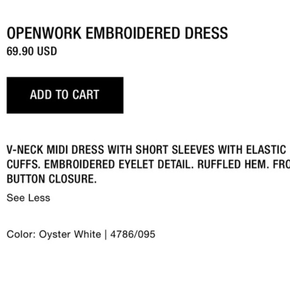 Zara White Eyelet Midi Dress - Picture 9 of 11